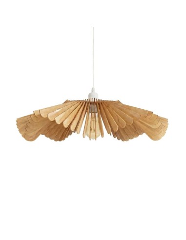 Suspension Led teinté chêne Diam. 50 cm 1xE27 12 W - Atelier Loupiote - Rose