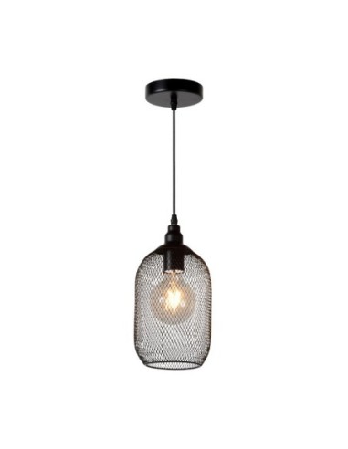 Suspension Led  intérieure lanterne Mesh noire petit modèle - Lucide Leluminaireled.com