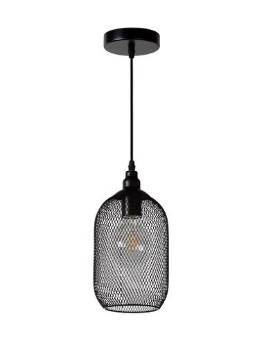 Suspension Led  intérieure lanterne Mesh noire petit modèle - Lucide Leluminaireled.com