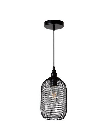 Suspension Led  intérieure lanterne Mesh noire petit modèle - Lucide Leluminaireled.com