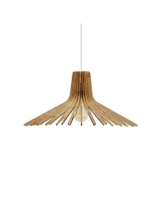 Suspension en teinté chêne Diam. 80 cm 1xE27 12 W - Atelier Loupiote - Azur