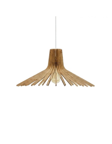 Suspension en teinté chêne Diam. 80 cm 1xE27 12 W - Atelier Loupiote - Azur
