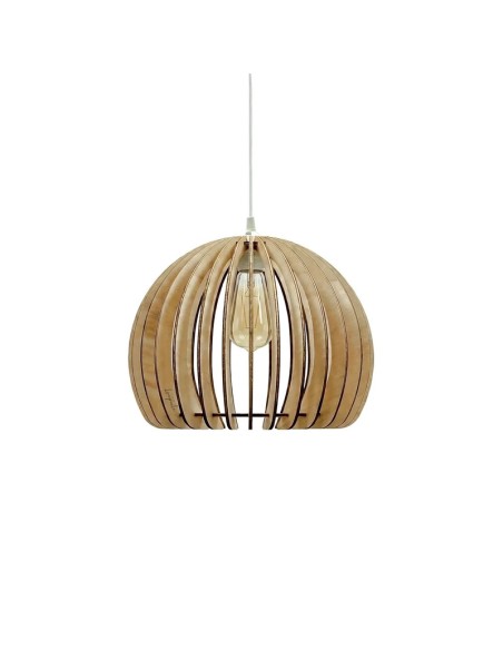 Suspension teinté chêne Diam. 35cm 1XE27- Atelier Loupiote - Atlas