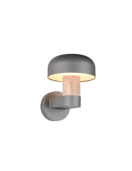 Applique murale Fraser imitation bois design champignon