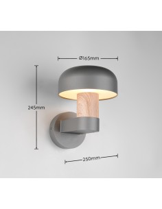 Applique murale Fraser imitation bois design champignon 2