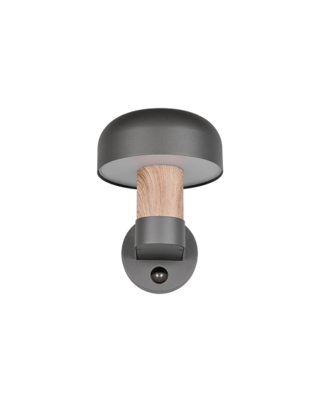 Applique murale Fraser détecteur E27 IP54 bois champignon