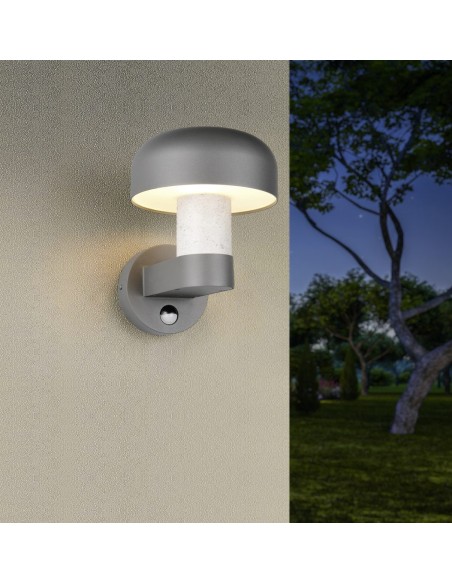 Applique extérieure IP54 effet béton design champignon E27
