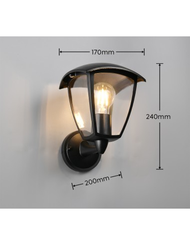 Applique murale extérieure IP44 noir mat compatible E27