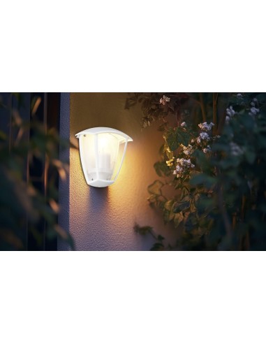 Applique extérieure compacte blanche IP44 compatible E27