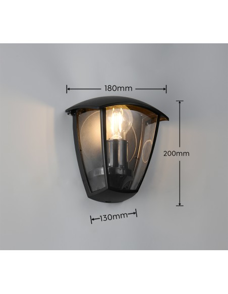 Applique murale extérieure compacte IP44 noir mat E27