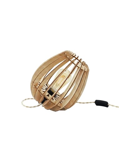 Lampe de table teinté chêne Diam.21cm 1XE27 - Atelier Loupiote - Atome