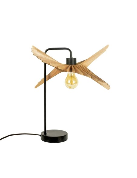 Lampe de table teinté chêne Diam. 38 cm E27 6W - Atelier Loupiote - Alba