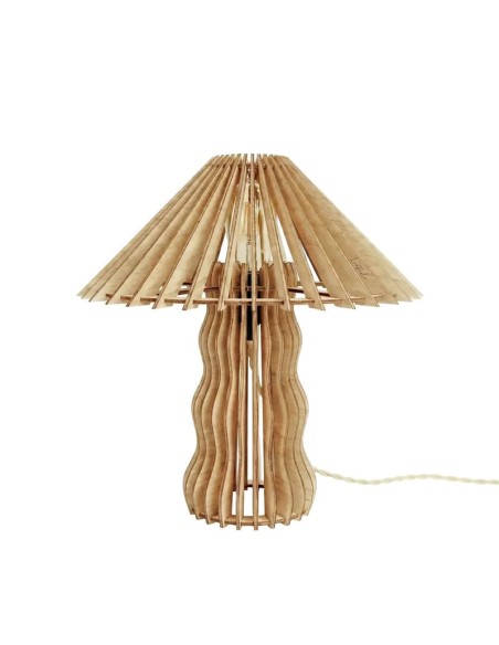 Lampe de table teinté chêne Diam. 35 cm E27 8W - Atelier Loupiote - Alice