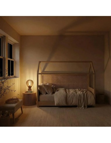 Lampe de table teinté chêne Diam.19cm 6W - Atelier Loupiote - Archimède