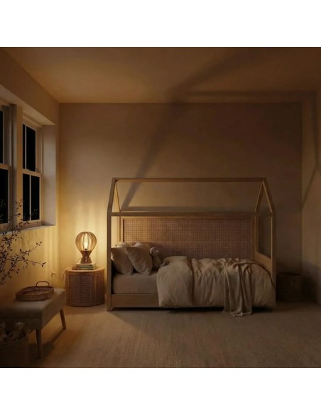 Lampe de table teinté chêne Diam.19cm 6W - Atelier Loupiote - Archimède
