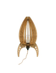 Lampe de table teinté chêne Diam. 19cm 6W- Atelier Loupiote - Ariane