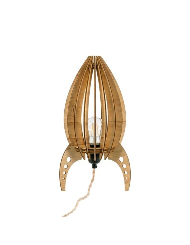 Lampe de table teinté chêne Diam. 19cm 6W- Atelier Loupiote - Ariane