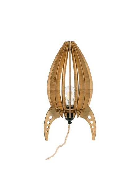 Lampe de table teinté chêne Diam. 19cm 6W- Atelier Loupiote - Ariane