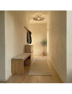 Plafonnier teinté chêne Diam. 50 cm E27 12W - Atelier Loupiote - Mini Néo 2