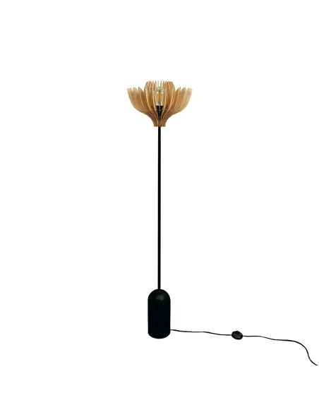 Lampadaire Led teinté chêne  Diam. 37 cm 12W - Atelier Loupiote - Tullia