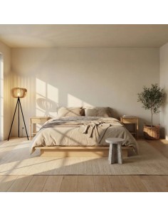Lampadaire Led noir teinté chêne GM - Atelier Loupiote - Agathe 2