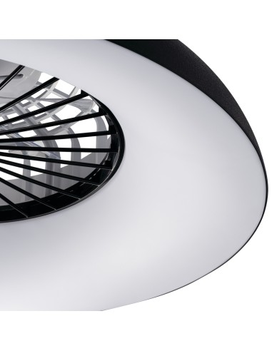 Plafonnier ventilateur dimmable CCT RGB blanc/noir - Kanlux - Plave pan