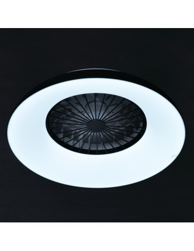 Plafonnier ventilateur dimmable CCT RGB blanc/noir - Kanlux - Plave pan
