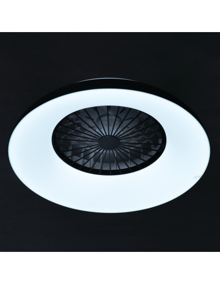 Plafonnier ventilateur dimmable CCT RGB blanc/noir - Kanlux - Plave pan
