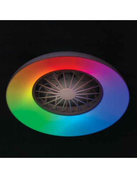 Plafonnier ventilateur dimmable CCT RGB blanc 48W - Kanlux - Plave pan