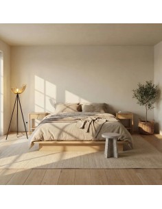 Lampadaire Led noir teinté chêne PM 10W - Atelier Loupiote - Athena 2