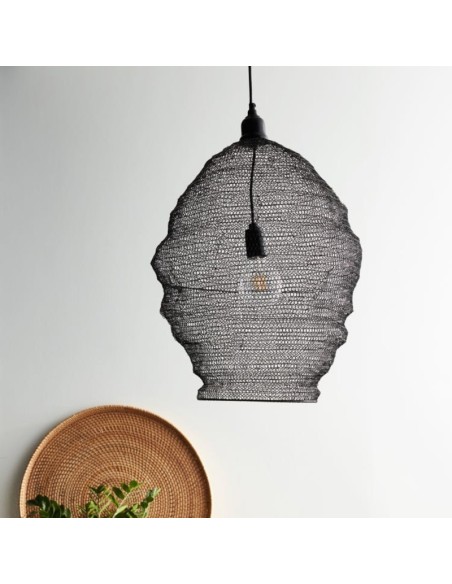 Suspension  intérieure Led métal filet noir Matangi - Sampa Helios Leluminaireled.com