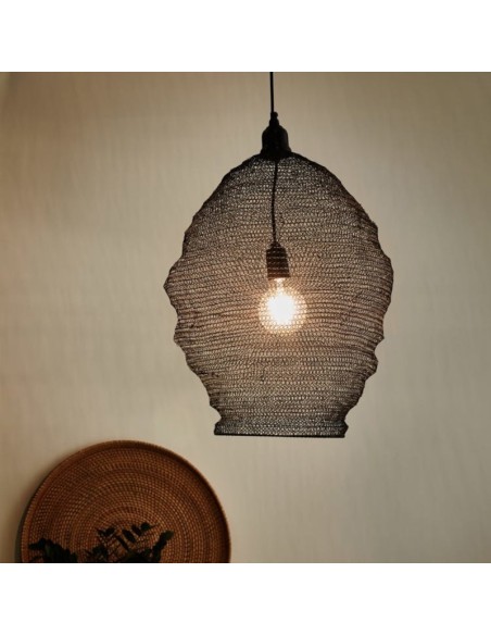 Suspension  intérieure Led métal filet noir Matangi - Sampa Helios Leluminaireled.com