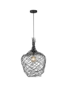 Suspension intérieure fil métal tressé noire - Fischer & Honsel - Milo Leluminaireled.com