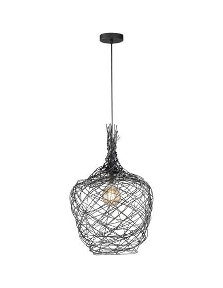Suspension intérieure fil métal tressé noire - Fischer & Honsel - Milo Leluminaireled.com