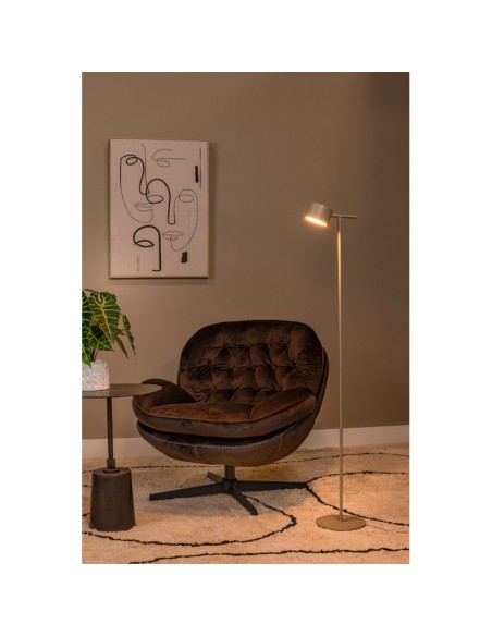 Gian de Lucide - Lampadaire Led Dimmable 9W 2700K taupe
