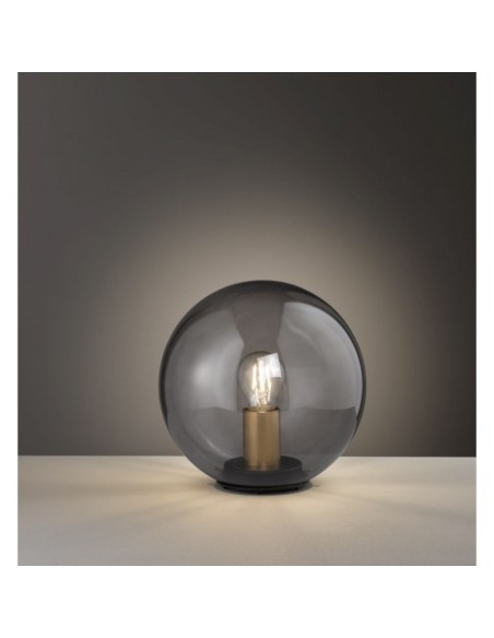 Lampe de table Led Dini verre fumé diam 25 cm - Fischer & Honsel Leluminaireled.com