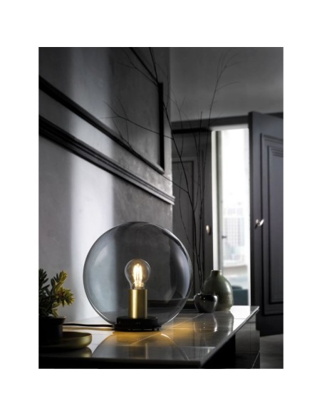 Lampe de table Led Dini verre fumé diam 25 cm - Fischer & Honsel Leluminaireled.com