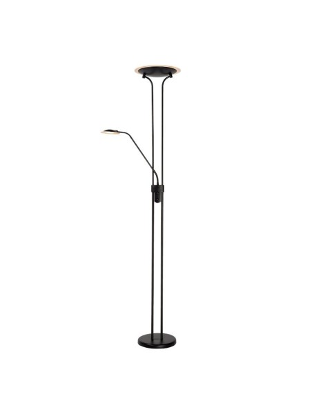 Lampadaire Led dimmable avec liseuse Champion noir - Lucide Leluminaireled.com