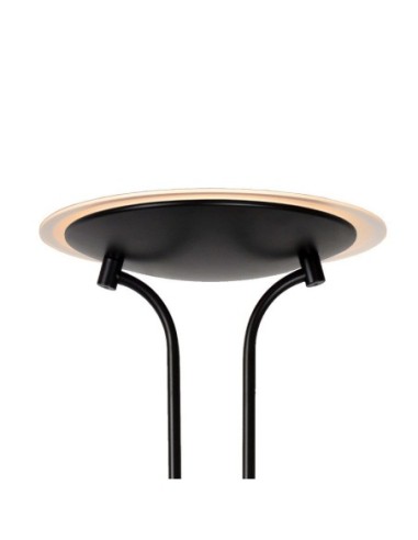 Lampadaire Led dimmable avec liseuse Champion noir - Lucide Leluminaireled.com