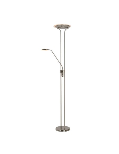 Lampadaire Led dimmable avec liseuse Champion chrome brossé - Lucide Leluminaireled.com