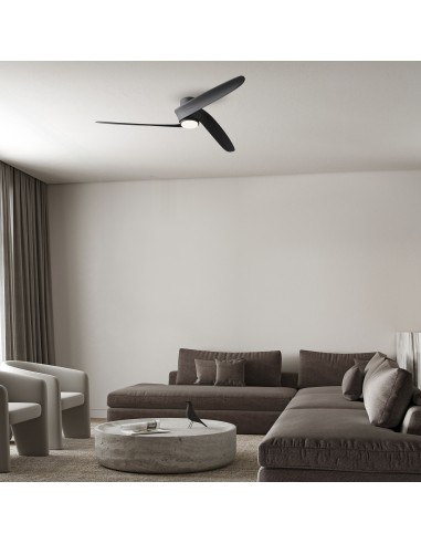 Ventilateur plafond Diam. 122cm 24W 27000/5000K Noir - Mantra - Groenland M