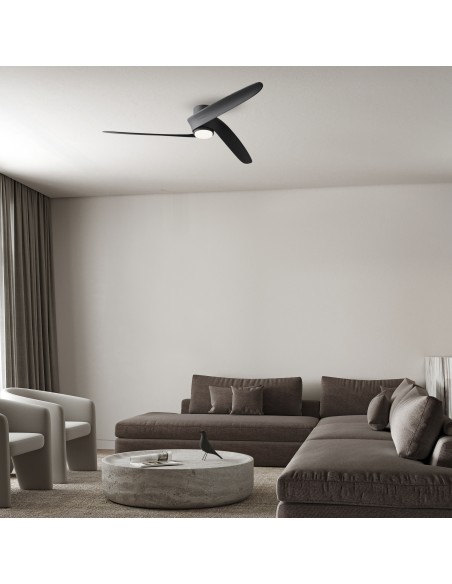 Ventilateur plafond Diam. 122cm 24W 27000/5000K Noir - Mantra - Groenland M