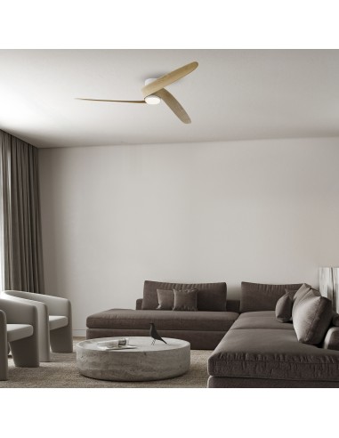 Ventilateur plafond Diam. 122cm 24W 27000/5000K Bois - Mantra - Groenland M