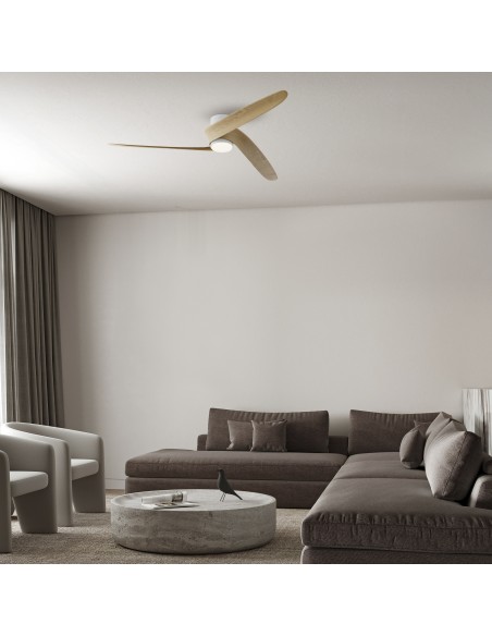 Ventilateur plafond Diam. 122cm 24W 27000/5000K Bois - Mantra - Groenland M