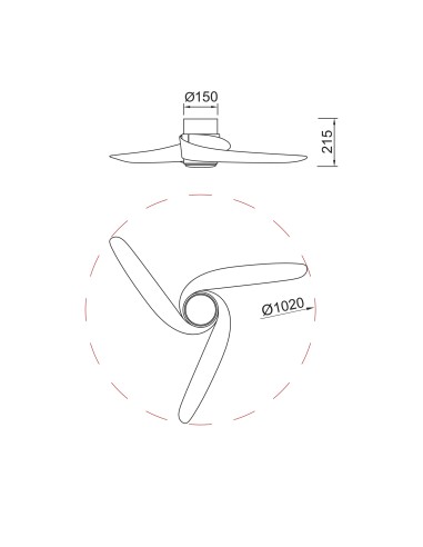 Ventilateur plafond Diam. 102cm 24W 27000/5000K Blanc - Mantra - Groenland S