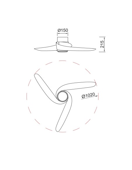 Ventilateur plafond Diam. 102cm 24W 27000/5000K Blanc - Mantra - Groenland S
