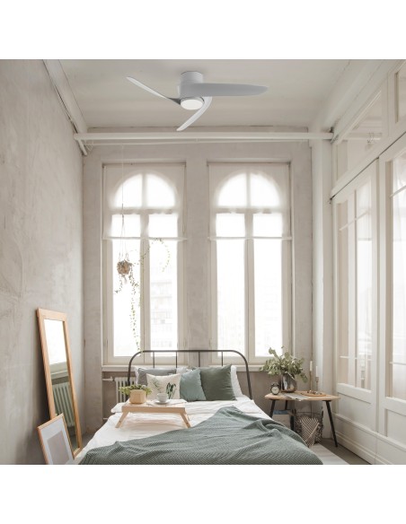 Ventilateur plafond Diam. 79.5cm 24W 27000/5000K Blanc - Mantra - Groenland XS