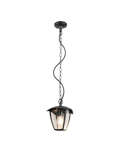 Suspension extérieure Venta noire style lanterne avec chaîne