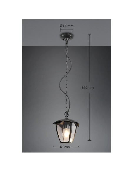 Suspension extérieure Venta noire pour pergola, porche et terrasse