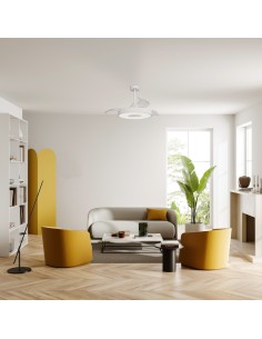 Ventilateur plafond Diam.106 cm 60W 2700/5000 K Blanc - Mantra - Coin fan 2